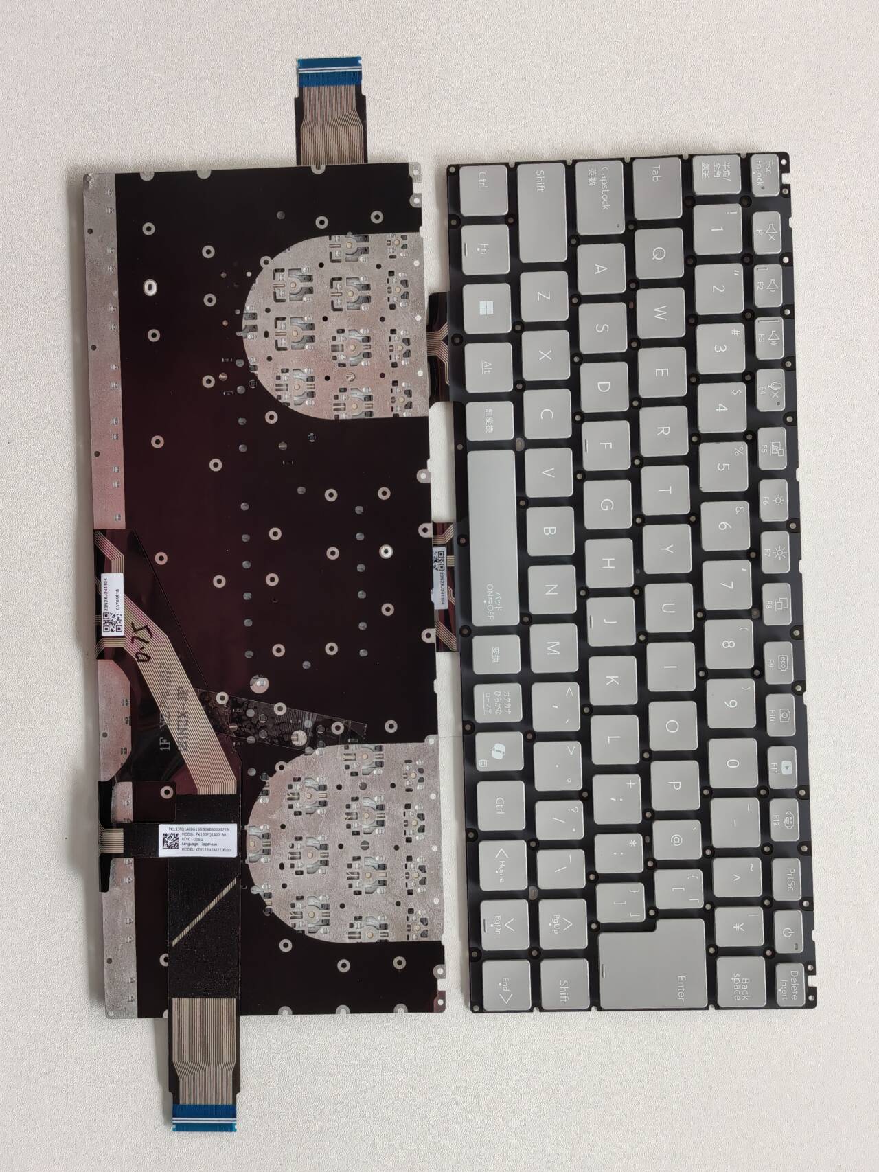 Picture of New Replacement Laptop Keyboard For N/A PK133FQ1A00B0 AI key/KT0123N2AJ2TJPJ00 Japanese version Grey Uk Layout
